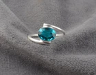 Lab-Created blue topaz Gemstone 925 Sterling Silver Handmade Jewelry Ring Gift