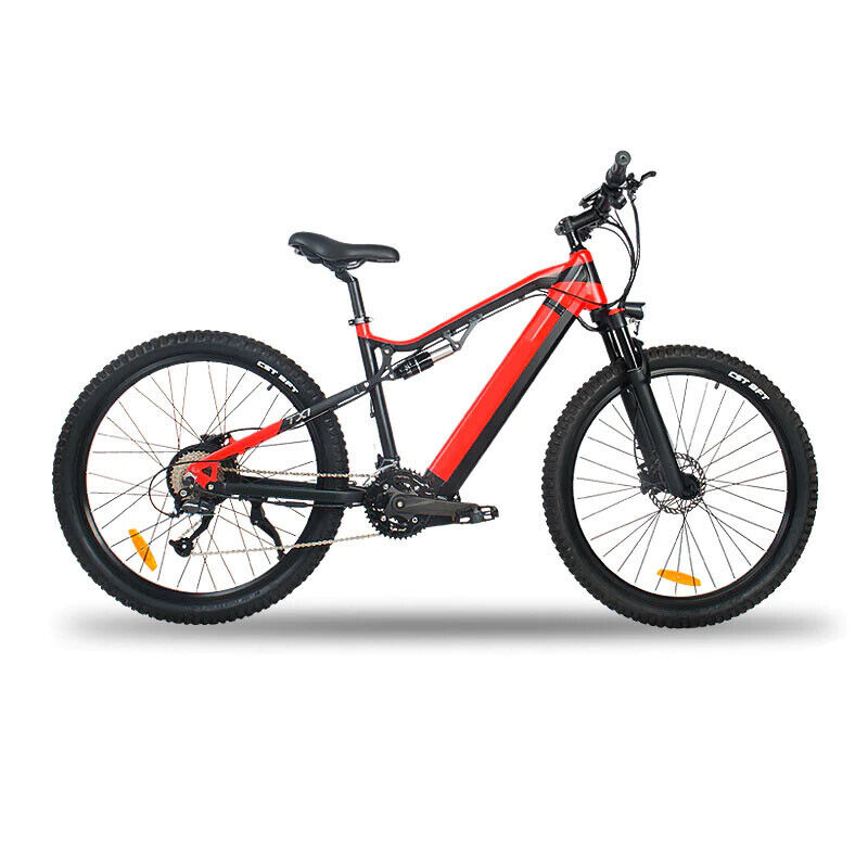 Red 500W Electric Ebike - 27.5 Inch Electric Mountain Bicycle 48V 27 Speed -
