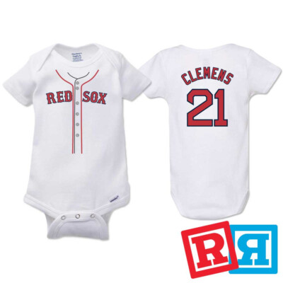 Boston Red Sox Roger Clemens Baseball Gerber Baby Onesie  Cotton Bodysuit