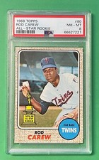 1968 TOPPS ROD CAREW ALL-STAR ROOKIE RC #80 PSA 8 NM-MT TWINS