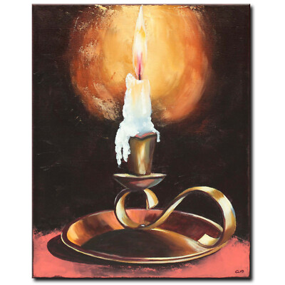 Acryl Bild Gemälde Modern Kerzen Ständer Leuchter Abstrakt Original NOVAARTE