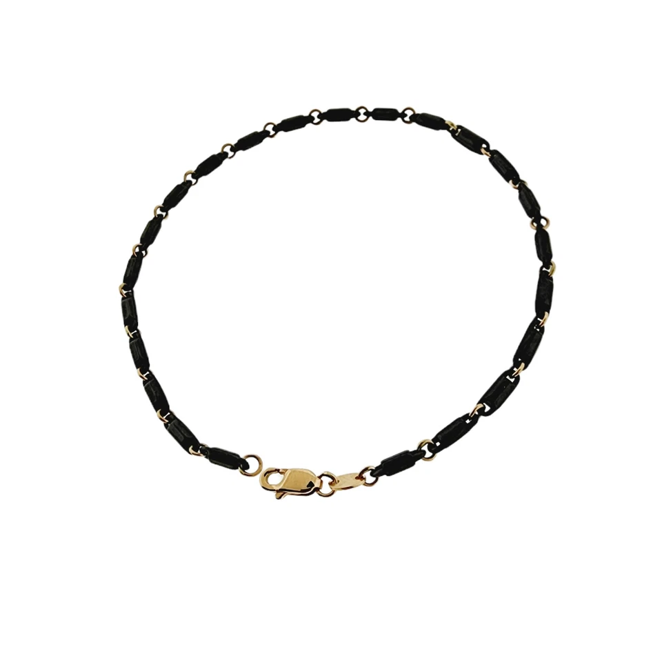 Superoro Solid 18k Rose Gold And Ceramic Bracelet 2.5mm 8 Inches - Image 3 of 4