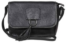 Damen Handtasche schwarz Reißverschluss Tasche Umhängetasche 19 X 15 cm