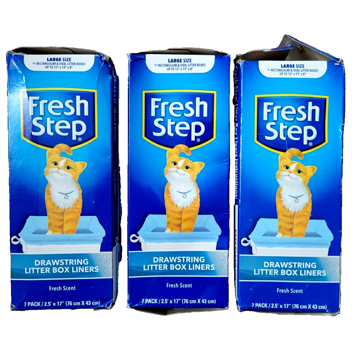 Fresh Step Cat Litter Box Liners Drawstring Large Scented 7ct 3/Pack rough boxes