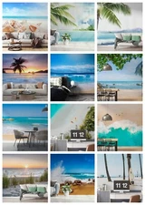 3D Sky Beach Landscape Self-adhesive Wallpaper Removable Wallpaper Wall Mural