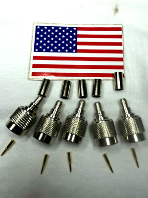 5-Pcs TNC Male Coax Connector RG-58 LMR-195 RG-141 Crimp USA Seller