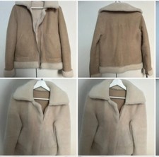 Massimo Dutti Fully Reversible Suede Mouton Jacket Shearling Xs