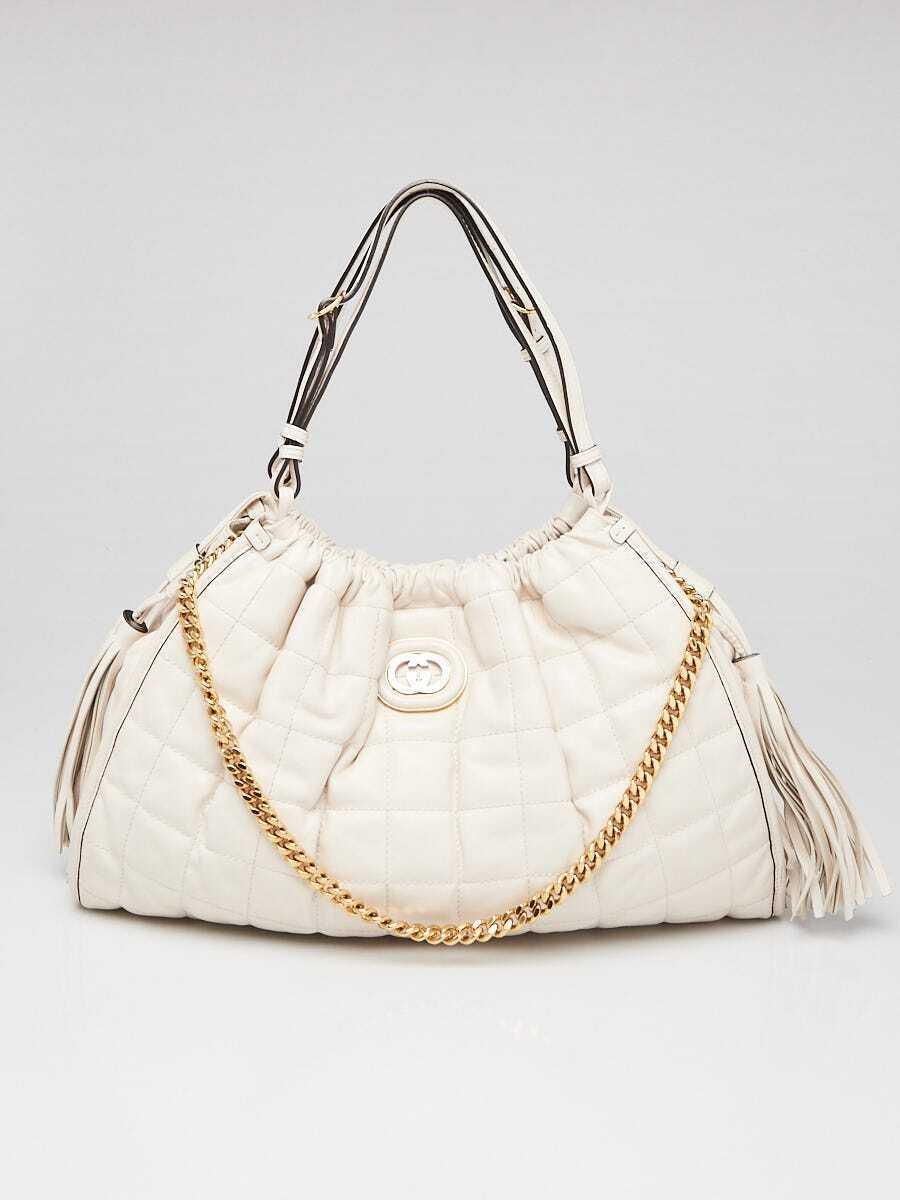 Gucci White Quilted Leather Medium Deco Tote Bag | eBay Gucci White Quilted Leather Medium Deco Tote Bag | eBay
