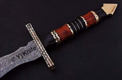 32 INCHES HANDMADE DAMASCUS STEEL KRIS COMBAT BATTLE READY SWORD