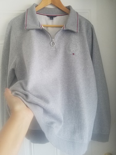 Women's Tommy Hilfiger Cotton Blend Heather Grey Stylish Relaxed Sweatshirt XXL - Picture 13 of 24