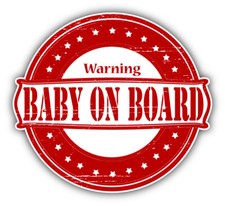 Baby On Board Grunge Warning Stamp Car Bumper Sticker Decal