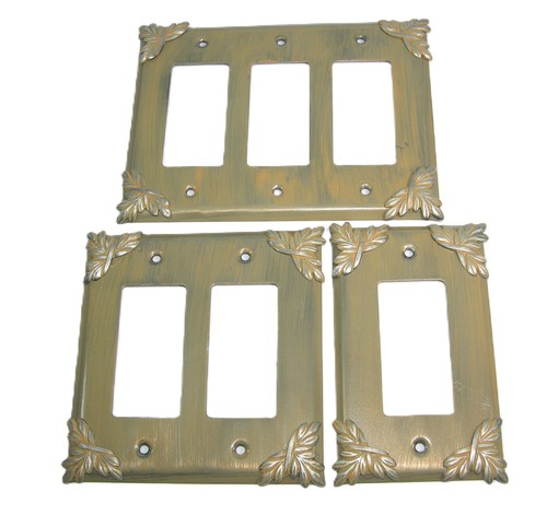 Beautiful Rare Vintage Art Nouveau Floral Metal Light Switch Outlet Plate Covers - Picture 3 of 4