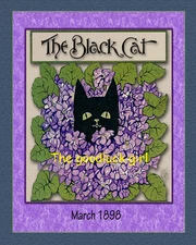 5x7 March 1898 LILACS The Black Cat Magazine cover Vintage animal Art print