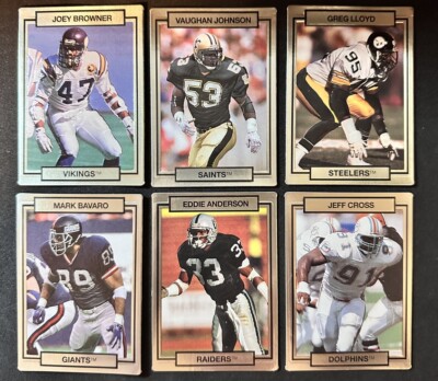 rare 1990 football cards 1990 Hi Pro Marketing NFL Gold Foil Lot of 6 Football Cards