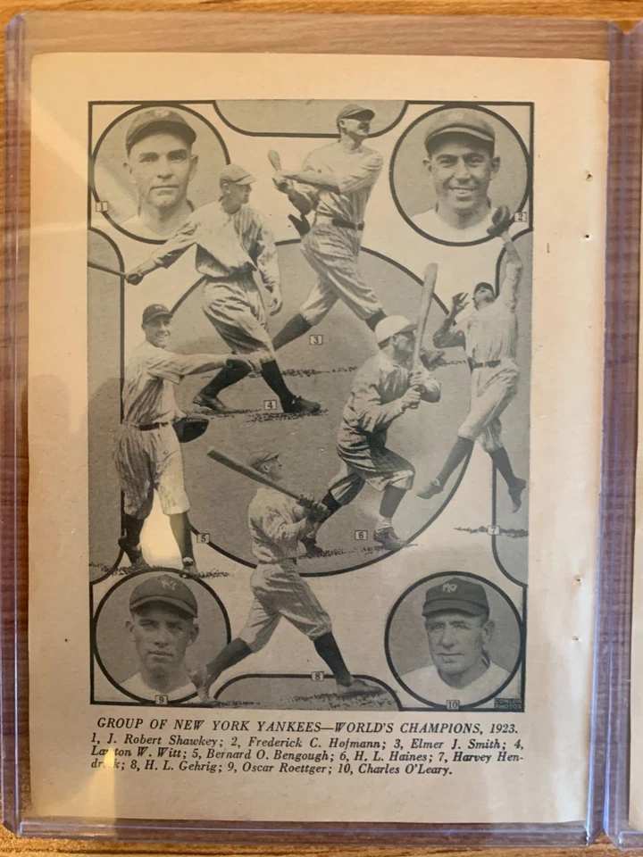 Guia de beisebol 1924 Spalding NOVA YORK YANKEES Babe Ruth Lou Gehrig fotos de controle remoto 5x7 - Imagem 3 de 4