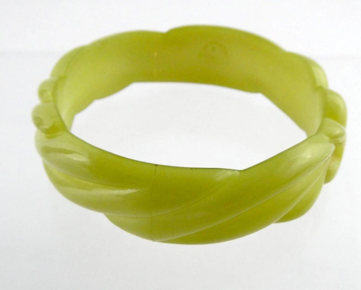 Bracelet Jonc Vintage Buch + Deichmann - Danemark 1980, Jaune Plastique