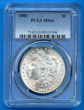 1883 P PCGS MS63 Morgan Silver Dollar $1 US Mint Coin 1883-P MS-63