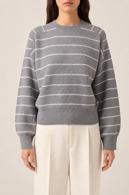 BRUNELLO CUCINELLI WOMEN'S GREY VIRGIN WOOL SWEATER MSRP $1645