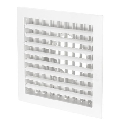 10 x 10 Inch Square Vent Cover, 6 Inch Dia. Adjustable Air Diffuser, White