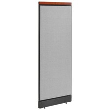 24-1/4"W x 65-1/2"H Deluxe Non-Electric Office Partition Panel with Raceway Gray
