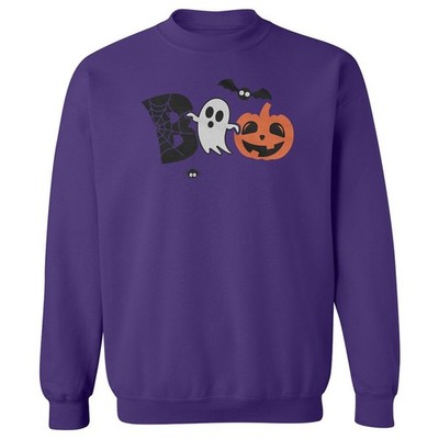 Boo Spiders Jack O Lantern Ghost Design - Halloween Unisex Crewneck Sweatshirt