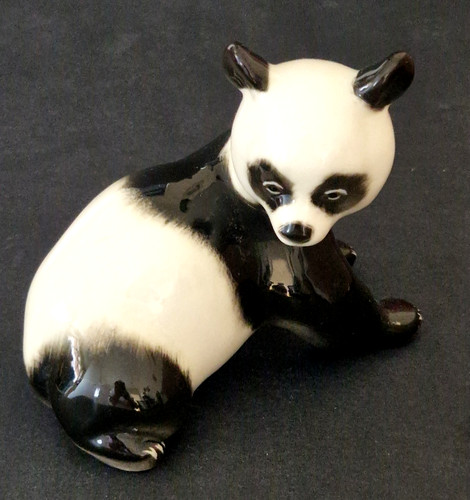 Vintage Lomonosov Panda Figurine USSR Russian Porcelain Bear Ornament Animal