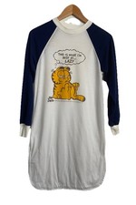 Flirts Cat-Nap Nightwear Vtg 70s Garfield Cat Sleep Shirt OSFA 1978 Jim Davis