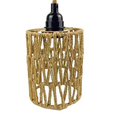 Rattan Lampshade Bohemian Pendant Lamp Cover Shade Replacement Decoration 5.9 IN