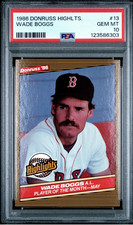 1986 DONRUSS HIGHLIGHTS WADE BOGGS #13 BOSTON RED SOX HOF PSA 10