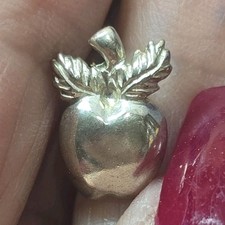 Sterling Silver Apple Stud Earrings, Butterfly Closure