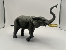 Elephant Trunk Up 1998 Toy Rubber Safari Animal Jungle Vintage Large 9" Tusks