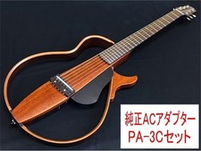 Yamaha SLG200S NT Silent Steel String Guitar with PA-3C AC Adapter Set