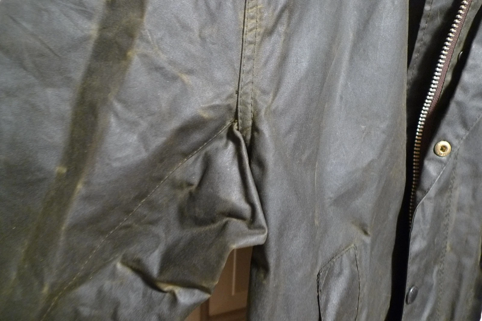 BARBOUR - A200 BORDER WAX COTTON JACKET - SAGE - MADE IN UK - EXCELLENT - 36 image 16