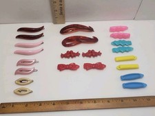 Lot Childs Barrettes Hair Clips MCM Plastic Vintage Accessories Group 13 Pairs