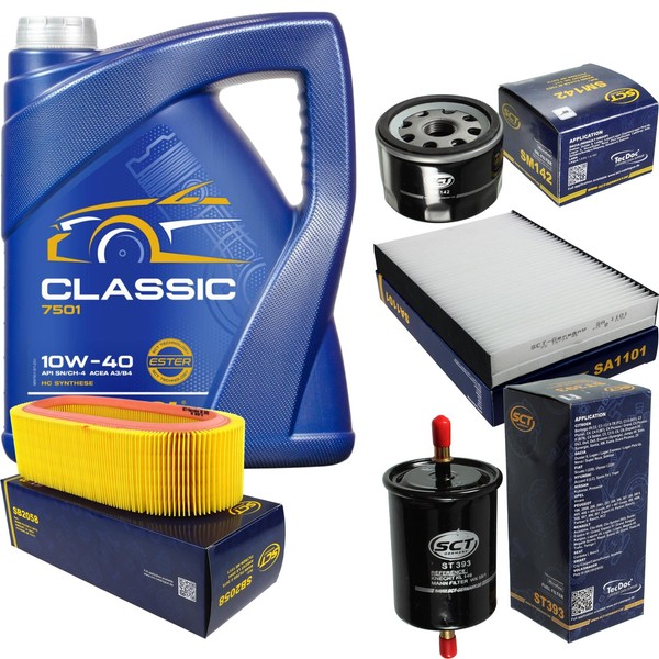 SCT Inspektionspaket 5L Mannol Classic 10W-40 FüR Renault Kangoo 1.4 Clio II-image