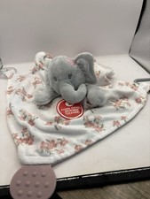 Modern Baby Elephant Pink Floral Blanket Lovey Security Lovey Blanket Teether