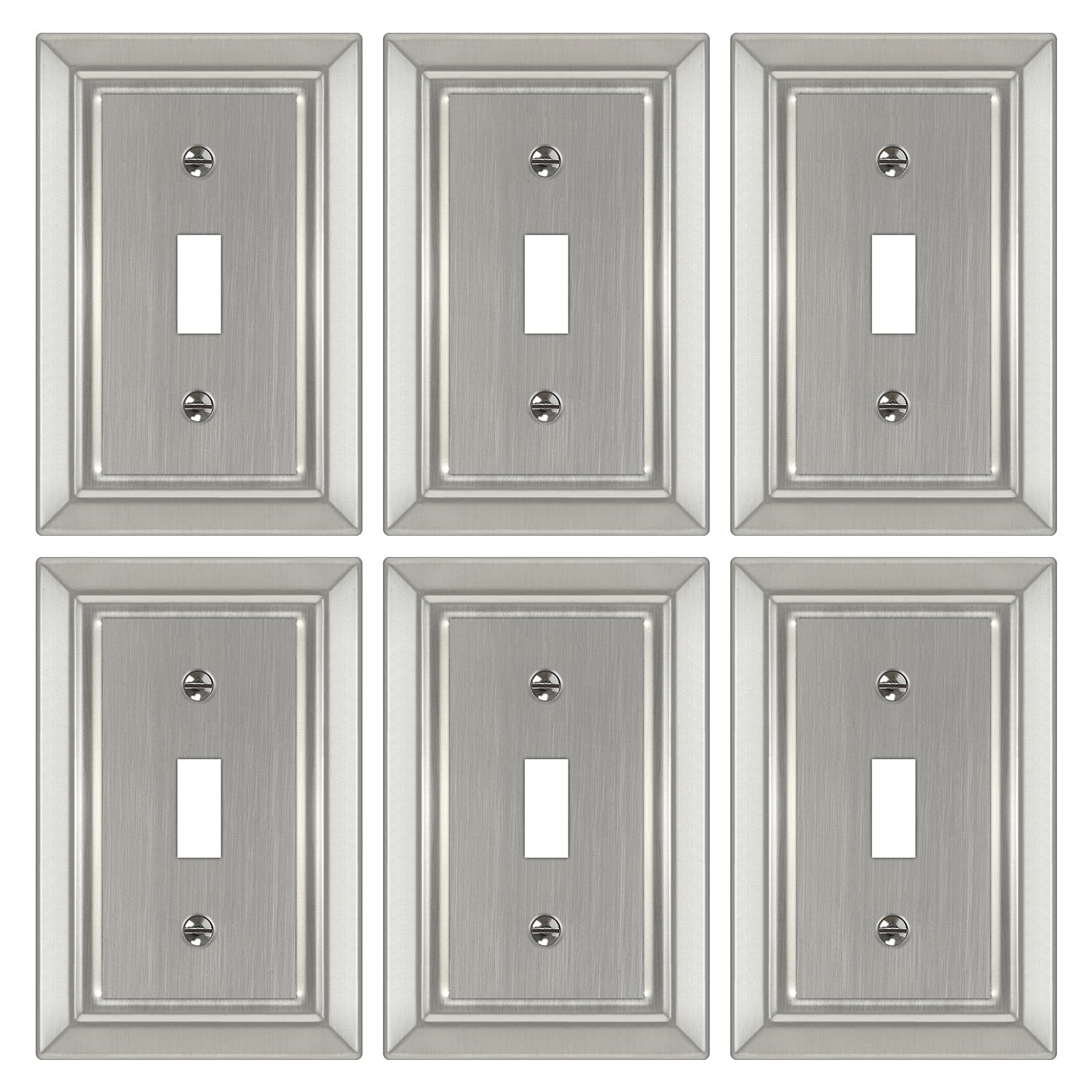 For Electrical Outlets, Decorative Brushed Nickel Switch Pla