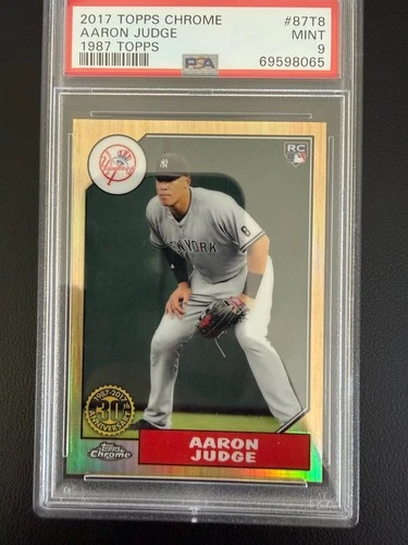 Aaron Judge ROOKIE #87T-8 2017 Topps Chrome 1987 Topps Refractor Yankees PSA 9