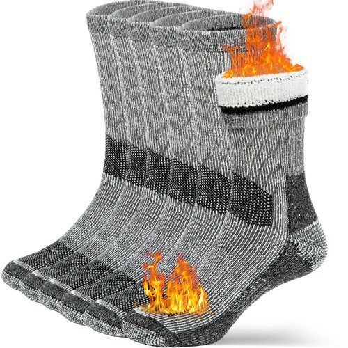 Wool Socks for Men Women Merino Thermal Warm Cozy Winter Fuzzy Boot Sock Char...