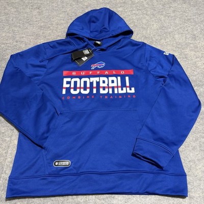 Buffalo Bills Team Issue New Era Combine Blue Mens Size LARGE Pullover HoodieNWT