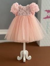 Puppenkleid Luxus-Design Pfirsichfarbe für Paola Reina Amigas 32 cm NEU Handwerk