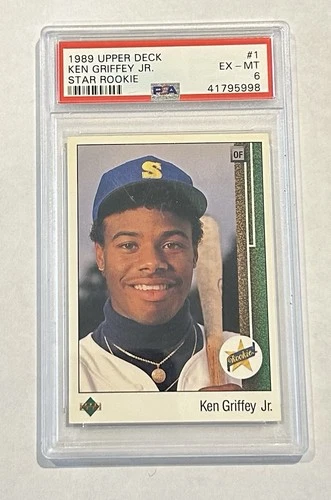 1989 Upper Deck - Star Rookie Ken Griffey Jr #1 RC PSA 6