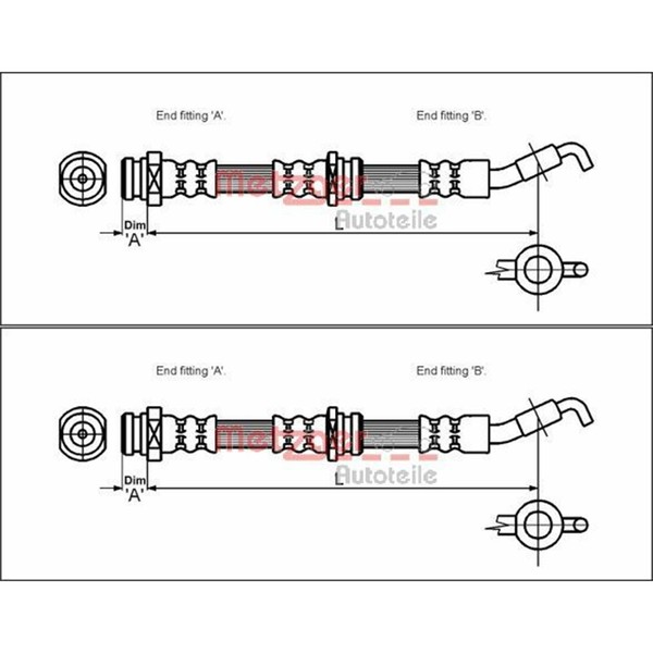 2X Metzger BremsschlÄUche Vorne Beidseitig Passend FÜR Mitsubishi Colt Lancer-image