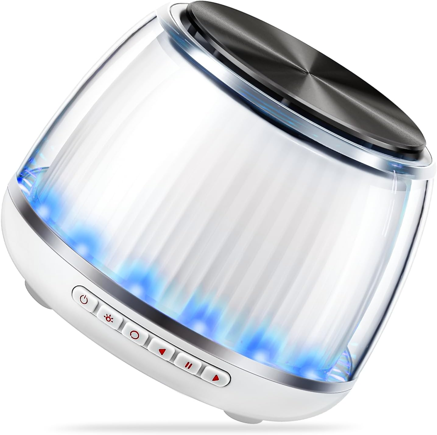 360° Rotating Bluetooth Speaker with Dual Drivers & RGB Lights for Immersive Music