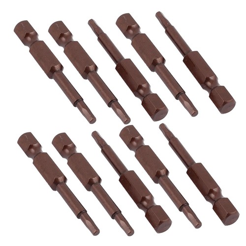 1/4" Hex Shank 2.5mmx50mm Hexagon Tip Magnetic Screwdriver Bits 10pcs