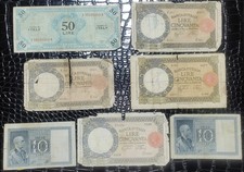 LOTTO BANCONOTE ITALIANE REGNO D'ITALIA LIRE DA COLLEZIONE CIRCOLATE