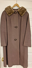 Vintage Union Made Fur Textured Wool Lined Coat L/XL ILGWU 1940s/1950s Heavy