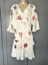 ASOS floral embroidered wrap dress - Occassion Wedding guest Size 20
