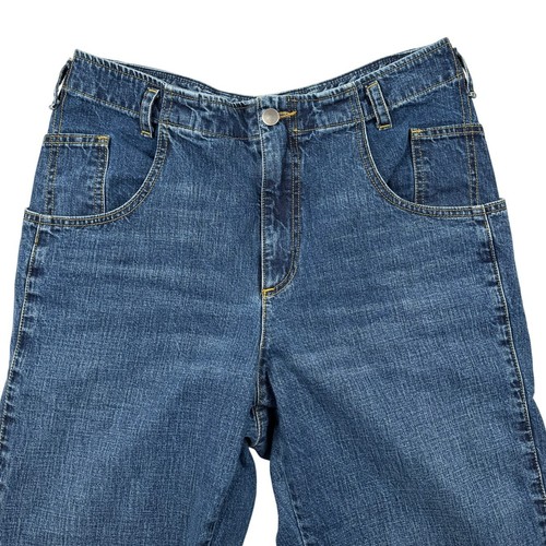 Rachel Comey Long Trigger High Rise Denim Jeans Straight Leg Angled Seams Sz 10 - Afbeelding 9 van 13
