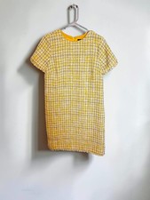 Ann Taylor Marigold Boucl  Tweed Fringe Dress 4 Retro Glam Twee Ladylike Midi